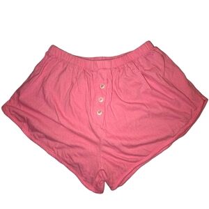 Vintage Victoria’s Secret Gold Label Pink Pajama Shorts Sz Med W/ Flower Elastic